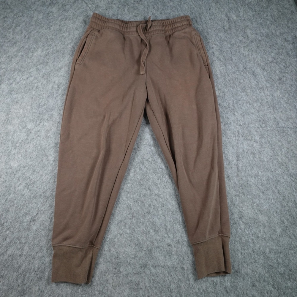 Fabletics Pants Womens Medium Brown Drawstring Elastic Waist Fleece Jogger Sweat